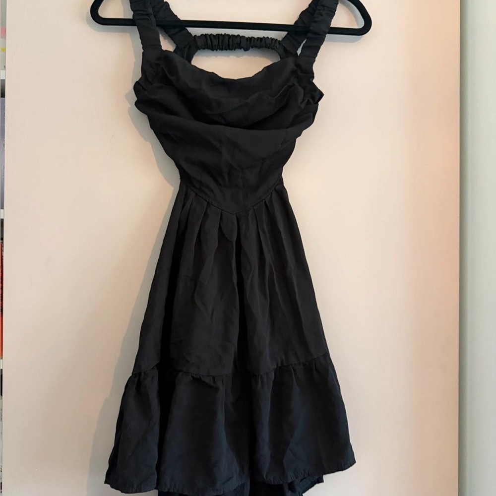 SHEIN Black Ruffled Mini Dress